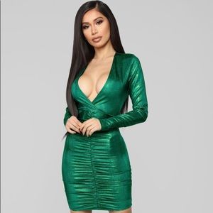 Fashion Nova Stealing The Show Metallic Dress